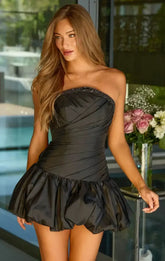 26316 - AVA PRESLEY - STRAPLESS BUBBLE HEM MINI DRESS