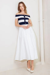 NEWPORT NAVY KNIT MIDI DRESS