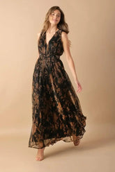 Size Large, EVERYDAY HUSTLE METALLIC PLEATED MAXI DRESS - FINAL SALE