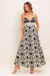 Size Large, MEET ME FOR TEA MAXI DRESS - BLACK - FINAL SALE