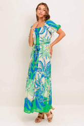 MADDISON MAXI DRESS - GREEN & BLUE