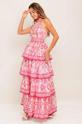 MALLORY TIERED MAXI DRESS - FUCHSIA