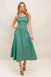 VIOLA VERDE ELEGANTE MIDI DRESS