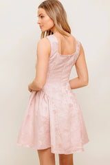 JAX JACQUARD SATIN MINI DRESS - BLUSH