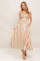 MARIGOLD MIDI DRESS - SWEETHEART STRIPED DRESS