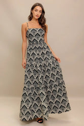 Hazelwood Garden Maxi Dress - Black & Ivory