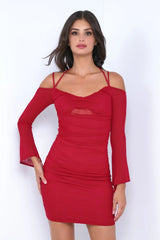 Zoe Mini Dress - Deep Red