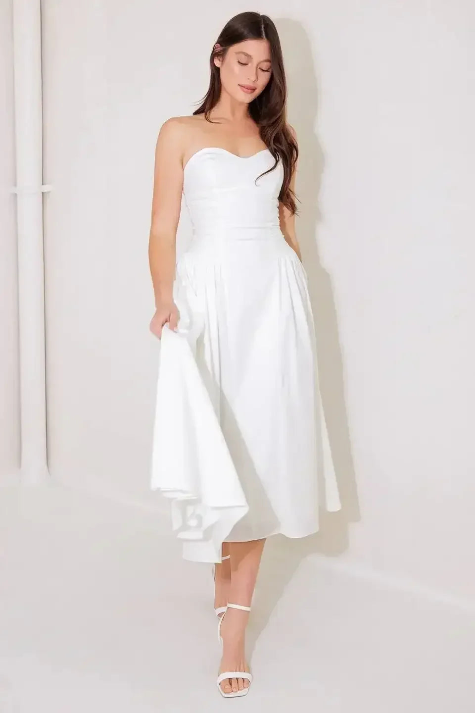 Size Medium, GORGEOUS REPUTATION WOVEN MIDI DRESS - FINAL SALE