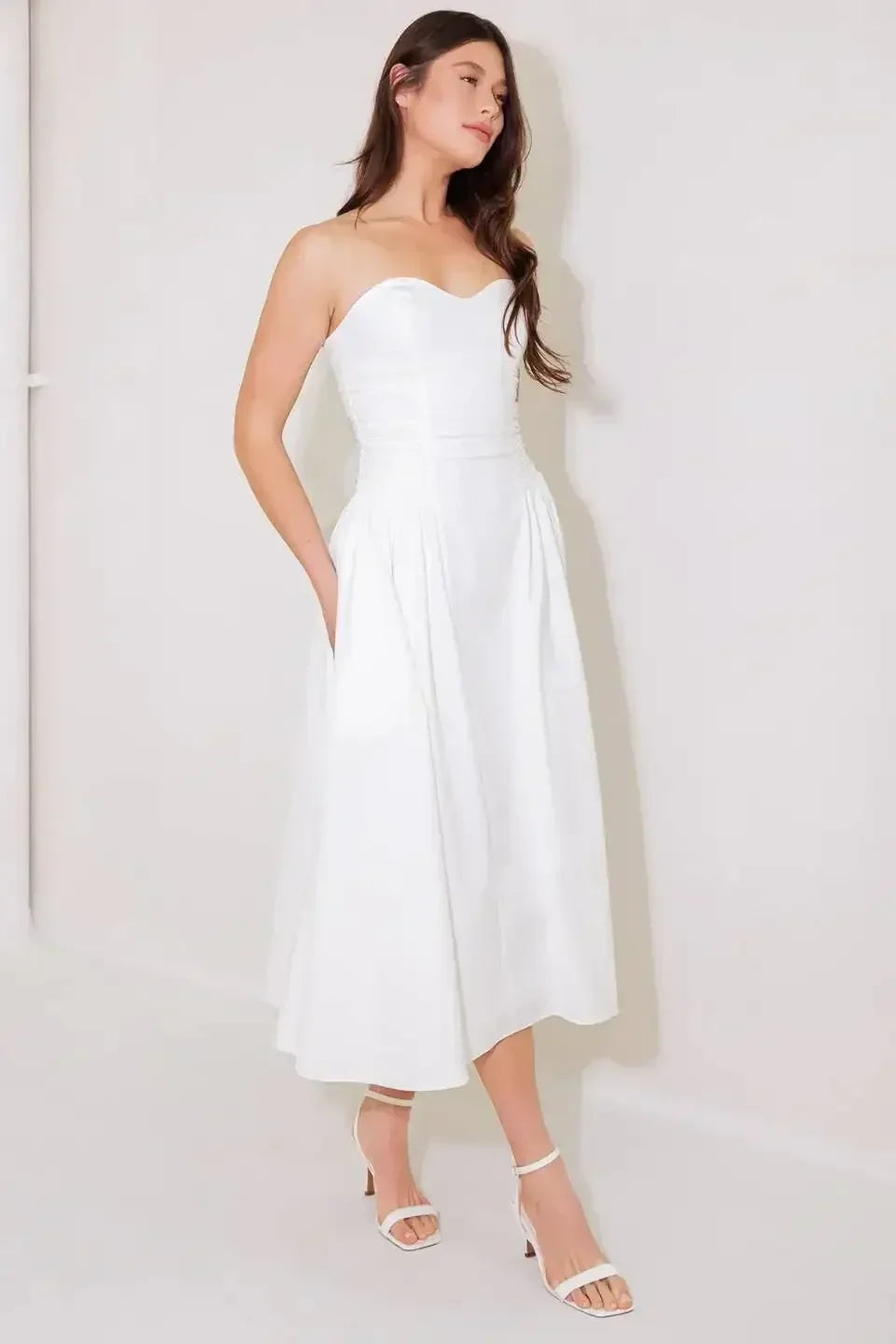 Size Medium, GORGEOUS REPUTATION WOVEN MIDI DRESS - FINAL SALE