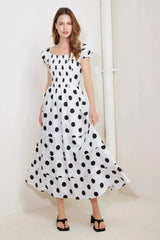 LOGAN POLKA DOT MIDI DRESS