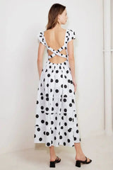 LOGAN POLKA DOT MIDI DRESS