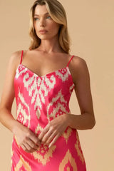 INDIE PINK IKAT SLIP DRESS