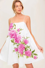 GARDEN WHISPERS - PINK FLORAL SWING DRESS