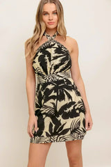 TROPIC OF CAPRICORN HALTER MINI DRESS