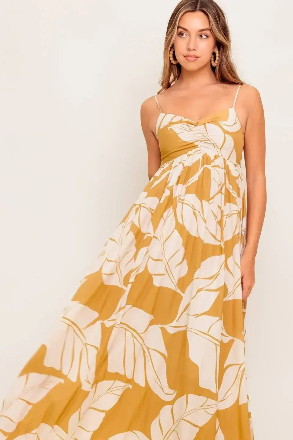 Size Medium, MEREDITH MAXI DRESS - LEAF PRINT - FINAL SALE