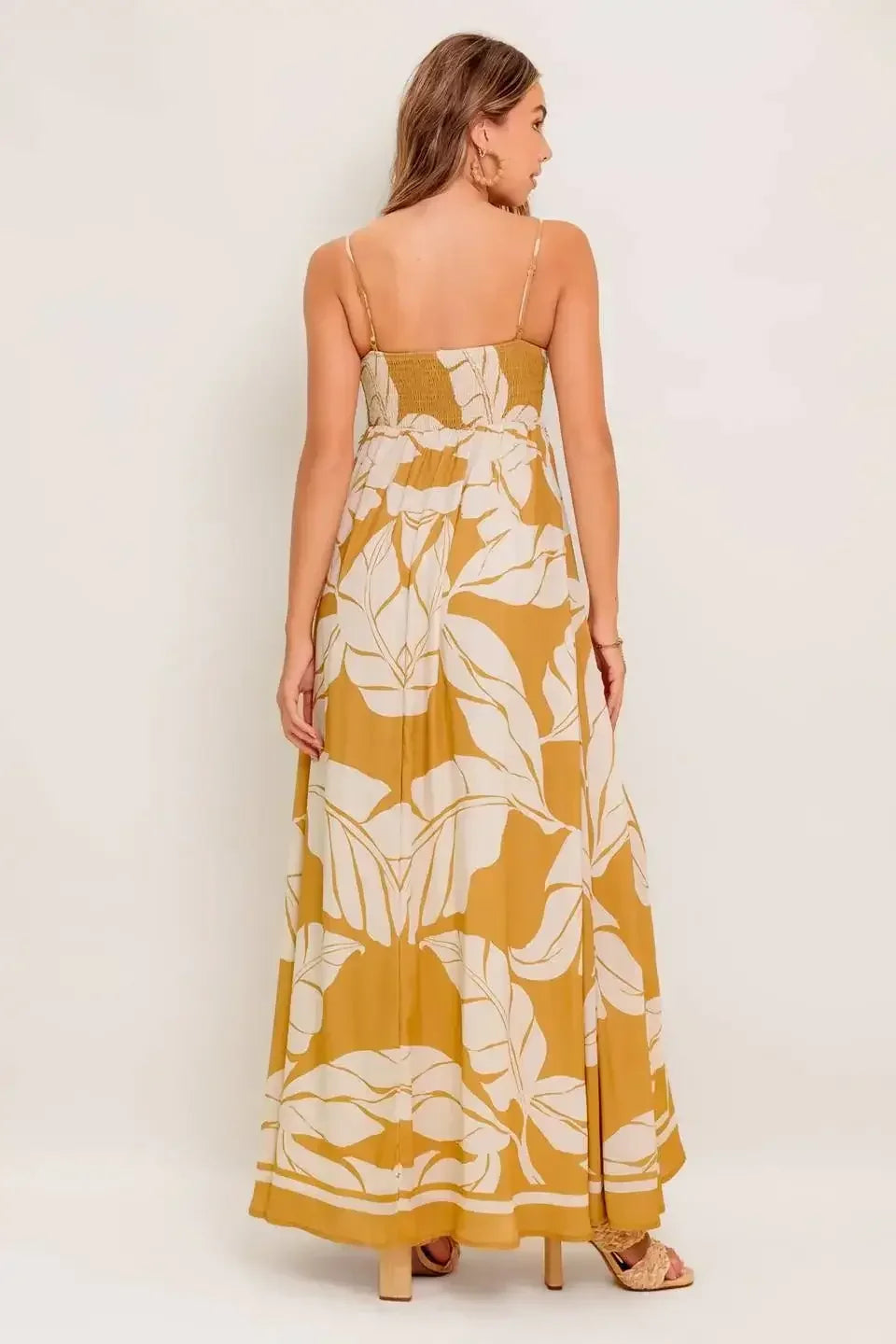 Size Medium, MEREDITH MAXI DRESS - LEAF PRINT - FINAL SALE