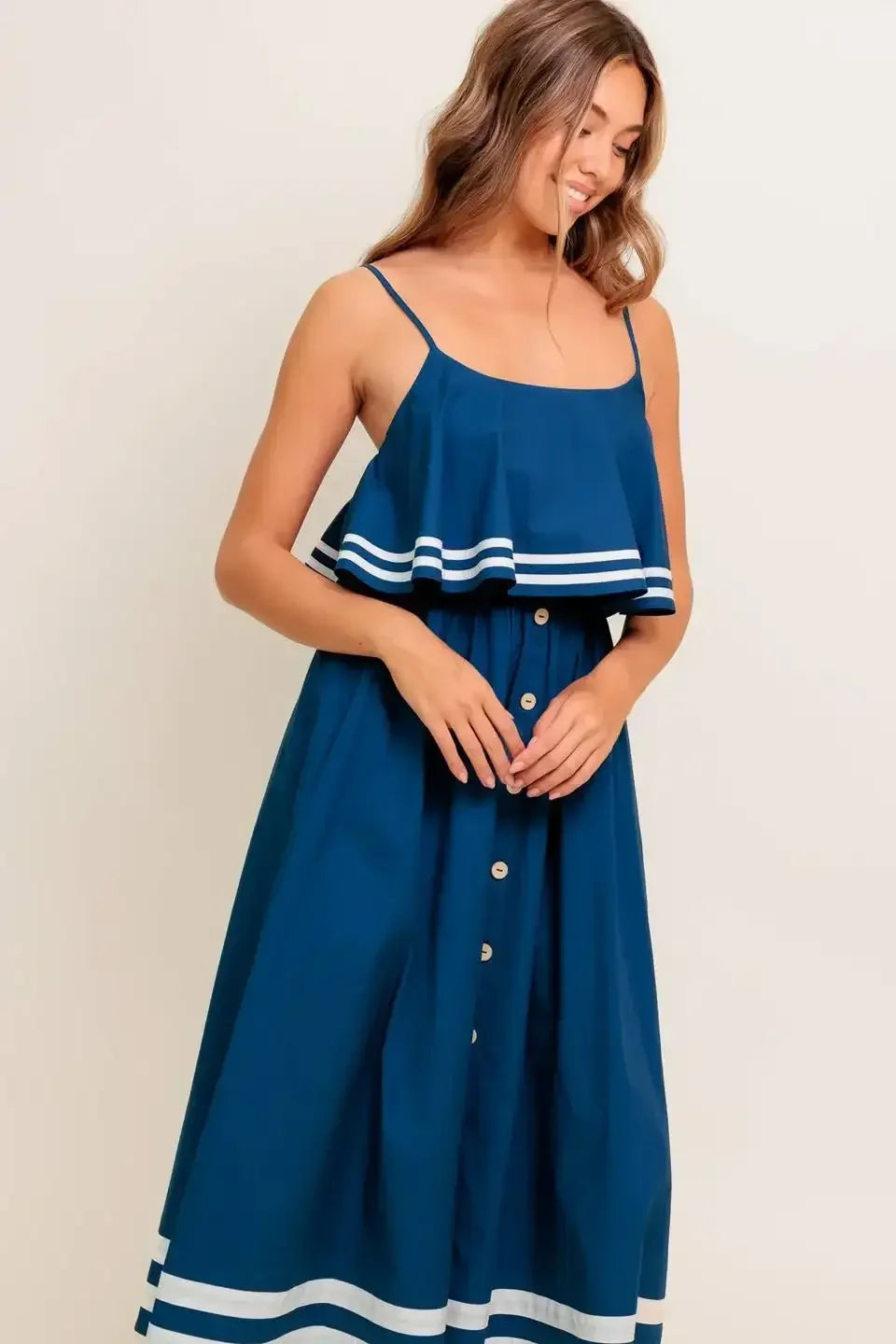 SANDY MIDI DRESS - NAVY