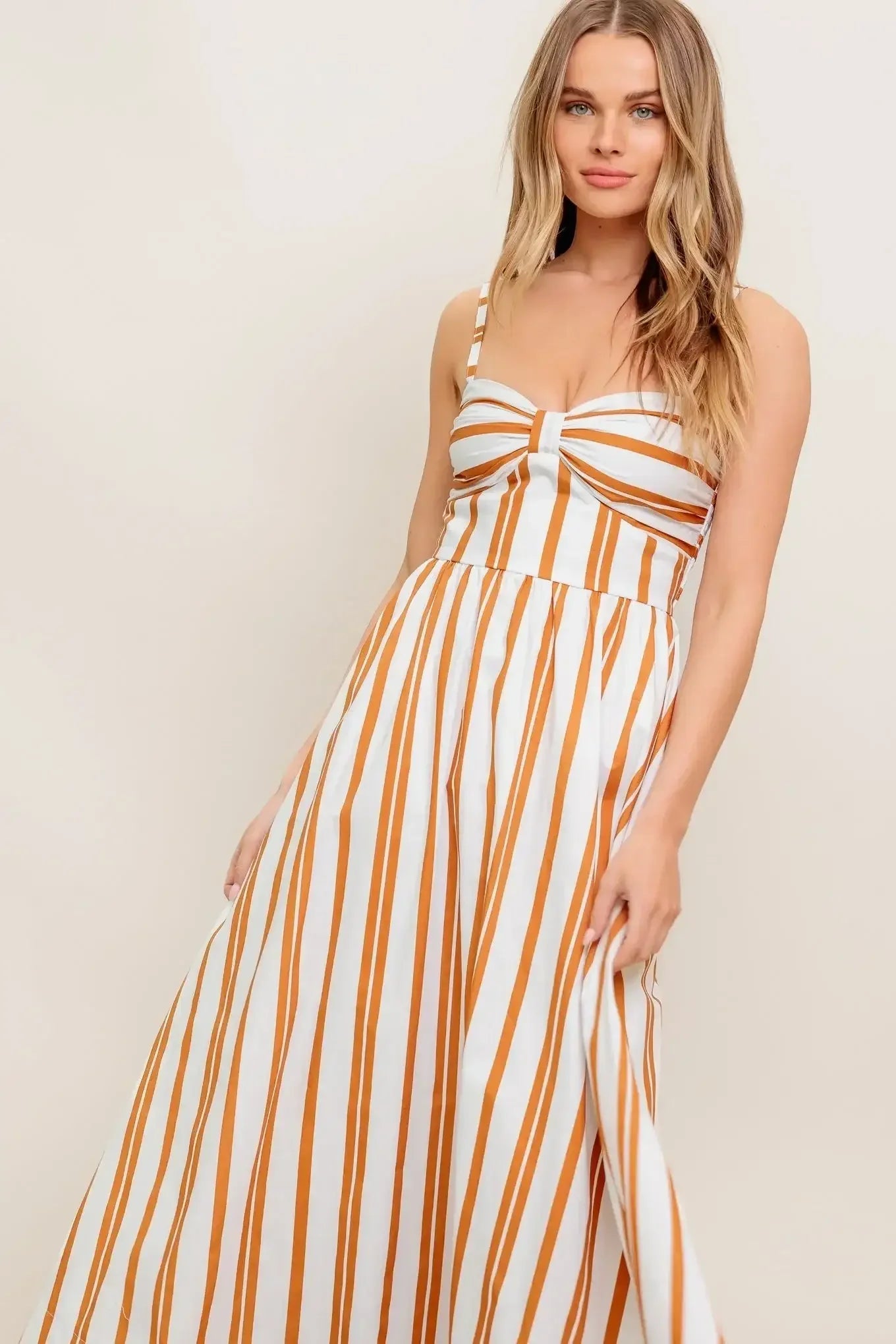 MARIGOLD MIDI DRESS - SWEETHEART STRIPED DRESS
