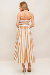 MARIGOLD MIDI DRESS - SWEETHEART STRIPED DRESS