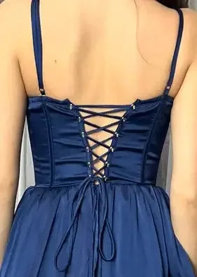 Maeve Corset Midi Dress - Navy